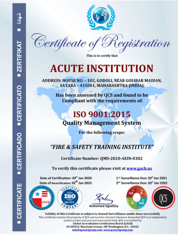 Best Institute Of Fire & Safety, Msme Govt. Of India Approved Courses.